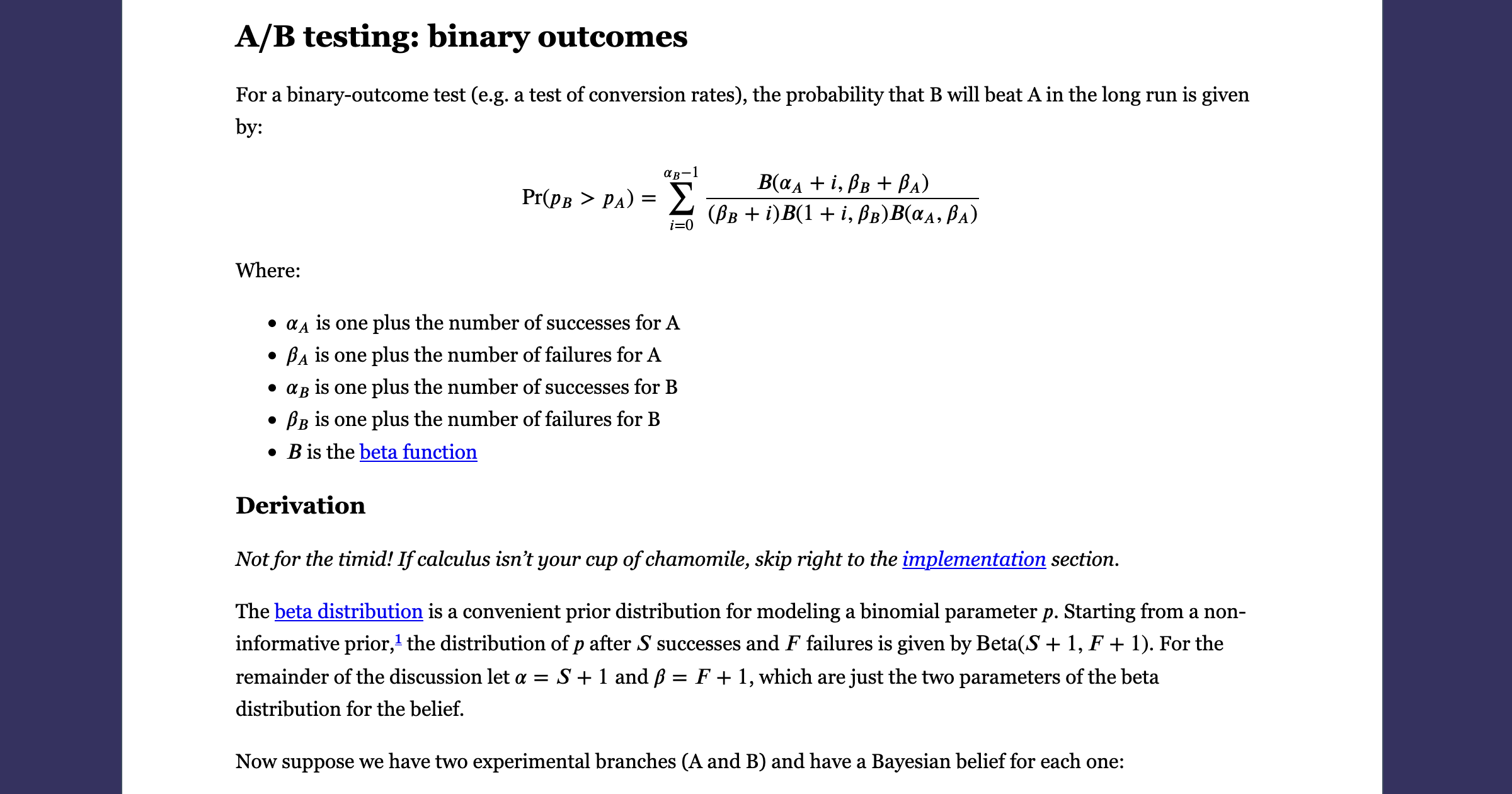 Formulas For Bayesian A B Testing Evan Miller